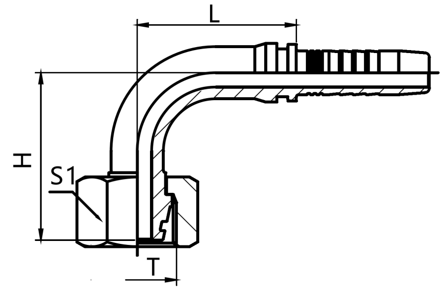 90 Degree Metric Female 24 Cone Fittings Drawing 90 Degree Metric Female 24 Cone Fittings Drawing