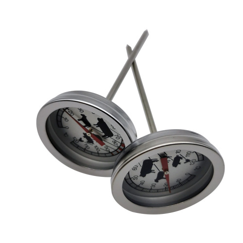 Stainless Steel Oven Safe Meat Thermometer With Animals Printing