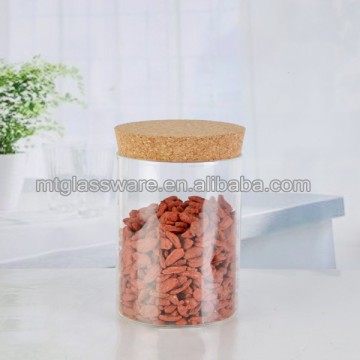 2015 Tall Glass Jars Canister with Wood Lid