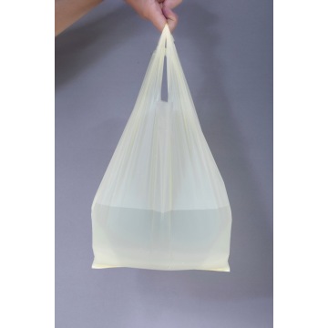 Sac t-shirt en plastique blanc moyen