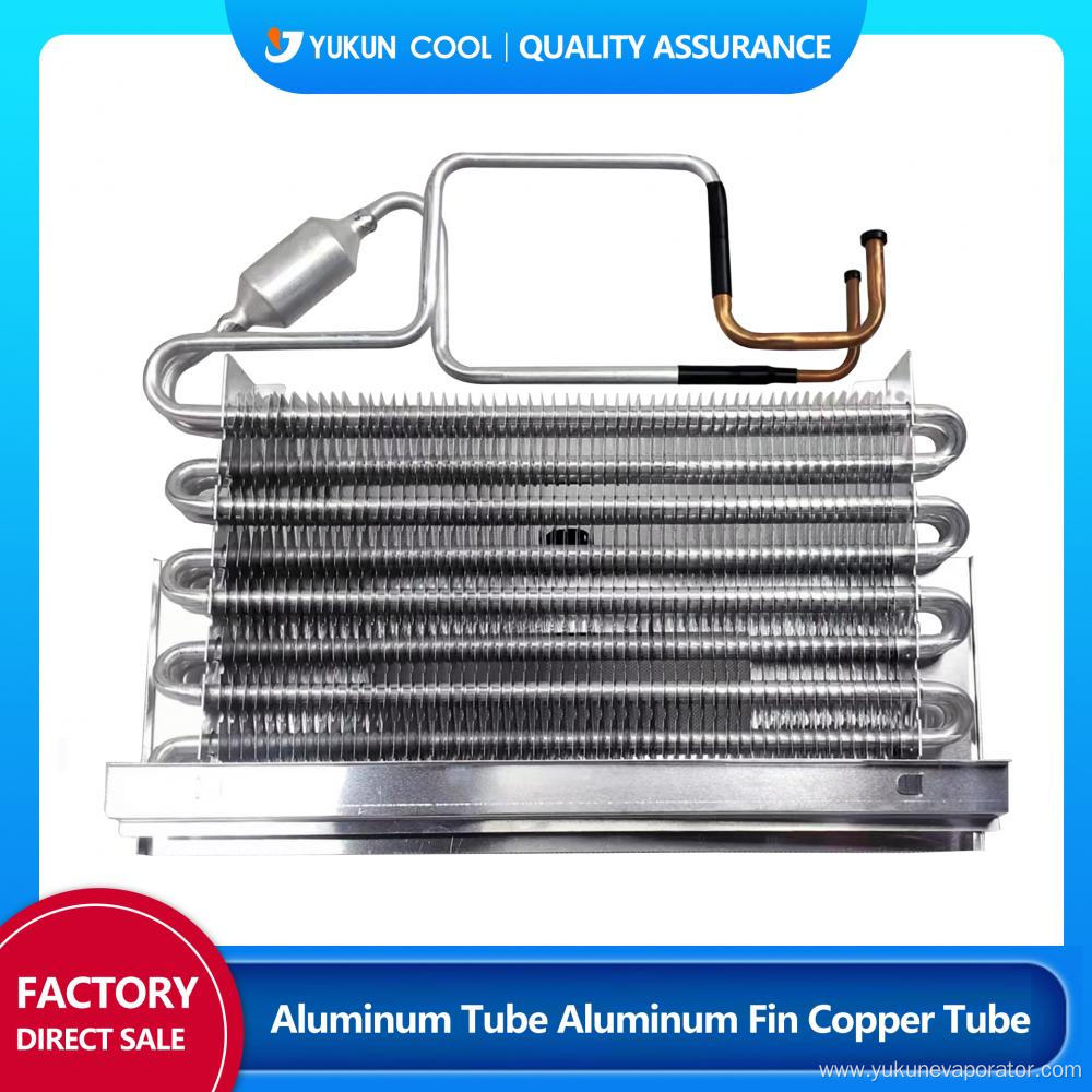 No frost fin evaporator with copper tail