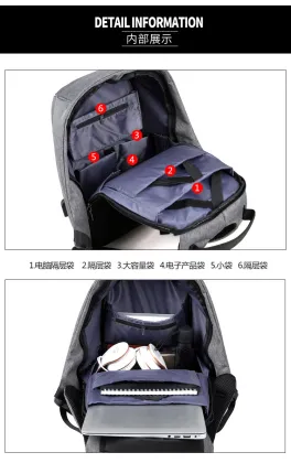 Color USB Charging Interface Anti-Theft backpack