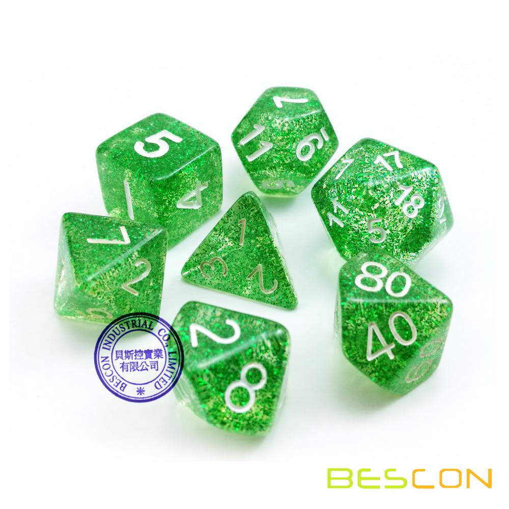 Glitter Transparent Role Playing Dice Assorted Colors 2