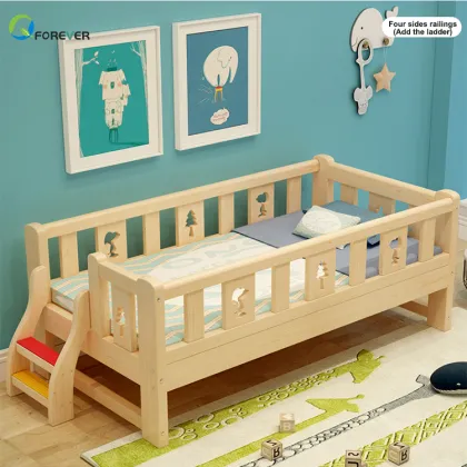 Nordic Style Solid Wood Bed for Kids/Children