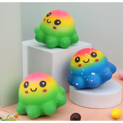 Squishy squeeze toys rainbow octopus