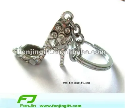 diamond metal high-heeled shoes keychain
