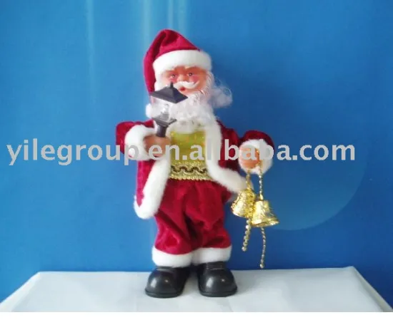 santa claus with palace lantern and bell