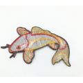 Embroidery Fishes Applique for Jackets Brown Carp