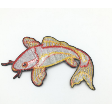 Embroidery Fishes Applique for Jackets Brown Carp