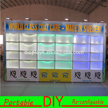 portable reusable modular trade show shelf