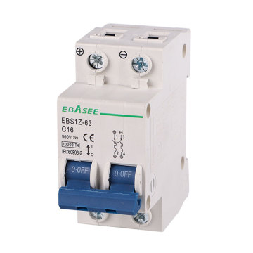 2 Pole 500V MCB DC Circuit Breakers for PV Solar Systems