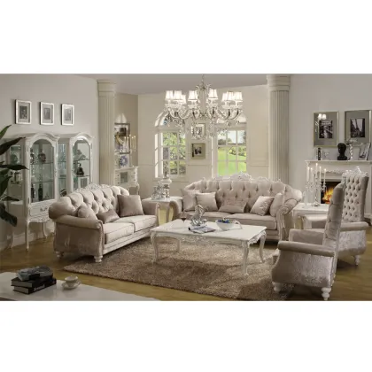 Modern European Style Soft White Velvet Comfortable Bed for Home Furniture