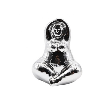 Estatua de sala de estar de cerámica moderna blanca - adorno de dama gorda