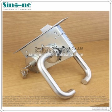 Stainless steel 304 mortise cylinder door lock lever handles on rose set