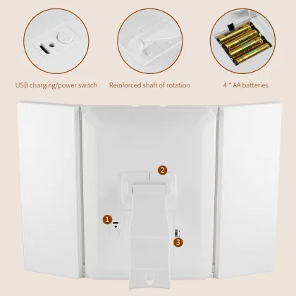 Folding Mirror Tri Fold Mirrors For Vanities Wall