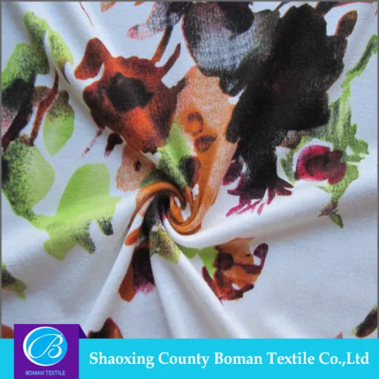 Soft Hand Feeling Printed Knitted Elastic Polyester Fabric For Swimwear