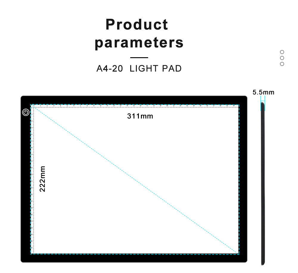 Jskpad Ultra Slim Drawing Light Box A4 Size, High Quality Jskpad Ultra