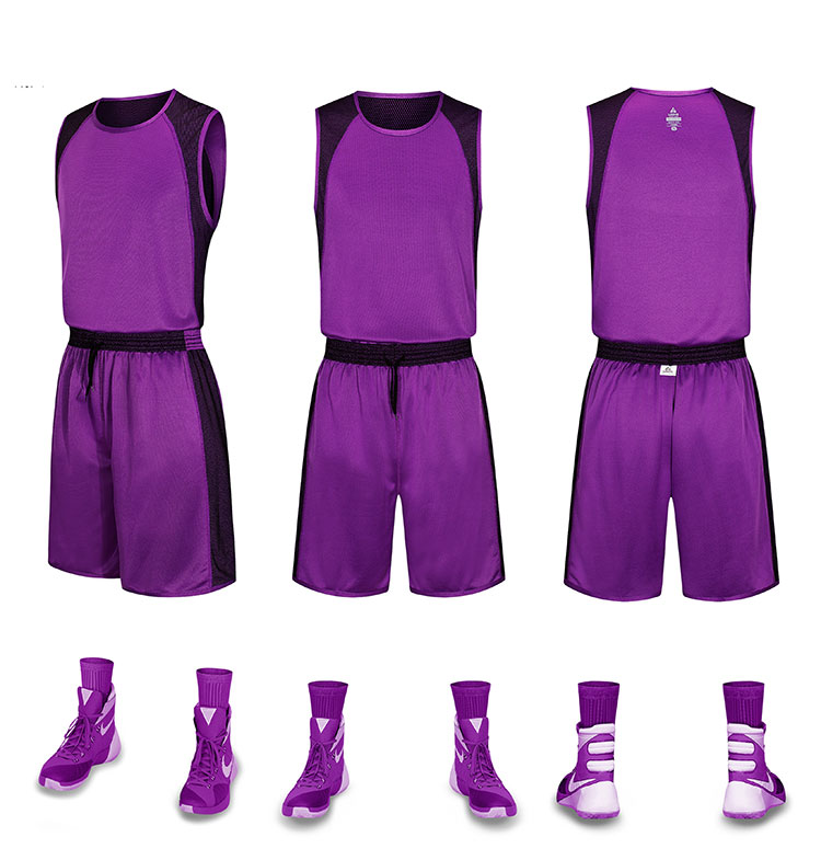 Uniformes de equipo cortos atléticos de jersey de baloncesto reversible