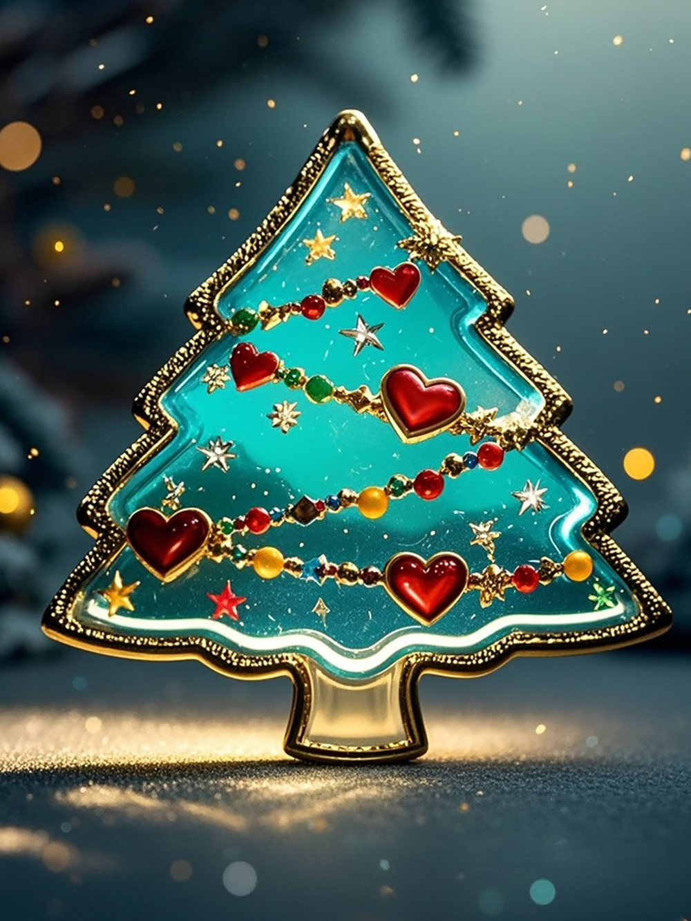 Plexiglass Christmas badge