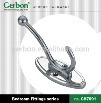 wall mounted L shape zinc alloy clothes hanger hooks