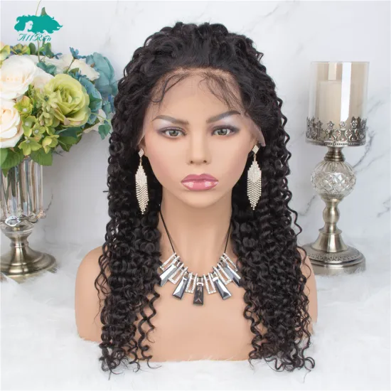 Unprocessed kinky curly human hair 360 lace wigs