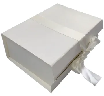 Magnetic Paper Folding Box with Ribbon Closure