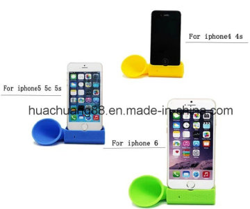 2015 New Design Universal Silicone Loudspeaker for iPhone 5, 6