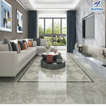 High Quality White Surface Grey Full Polished Glazed Porcelain Floor Tiles,16x16 Granite Look Ceramic Floor Glzed Tile