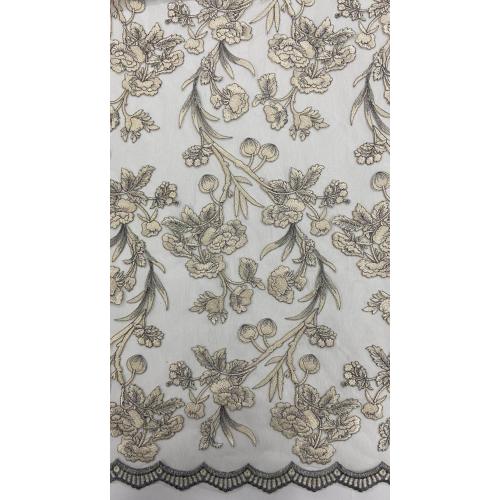 Subtle Two Tone Polyester Yarn Embroidery Fabric