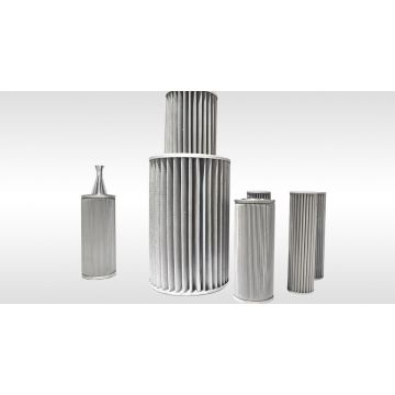 Metal pleated filter element