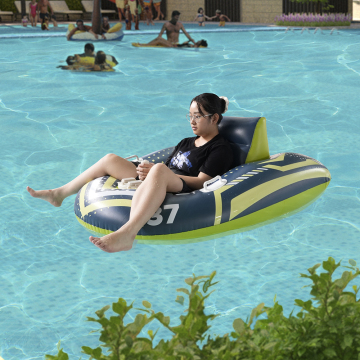 Custom logo Inflatable Lounger Float with Motorized Runner Tube Float for Summer Water Amusement