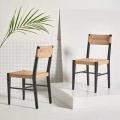 Orangefurn Noordse minimalistische Chandigarh vintage rattan stoel restaurantmeubilair houten eetkamerstoel