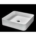 Square acrylic stone resin bathroom basin for cabinet