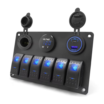 Genuine Marine 6 Gang Rocker Switch Panel