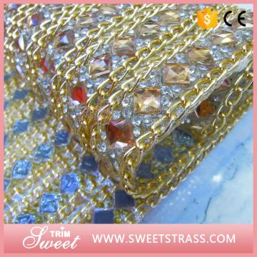 Newest Hotfix Adhesive Rhinestone Sheets,Hot Fix Crystal Rhinestone Mesh Trimming Roll