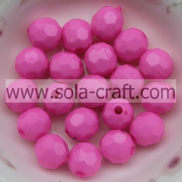 Mode Runde Abstandhalter Acryl Perlen 32 Facettiert für Schmuck Dekorationen 4MM Rose Achat Kugel Perlen