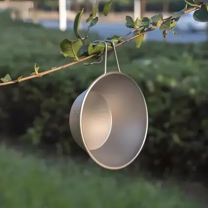 Portable Foldable Camping Pure Titanium Snow Pull Bowl