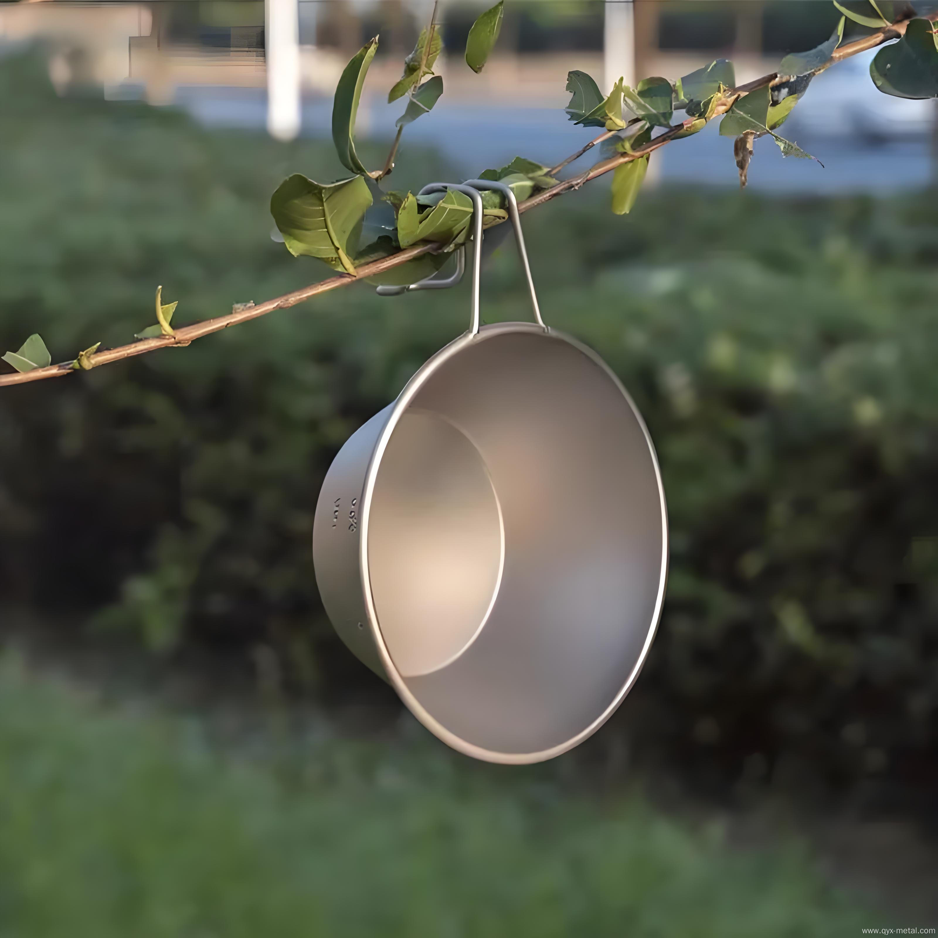 Portable Foldable Camping Pure Titanium Snow Pull Bowl