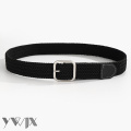 Men and Women's Black Canvas Elastic Woven Belt