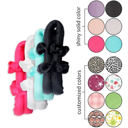Black Small Crunchies Heatless Curling Rods for TikTok Silk Curls