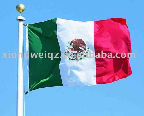 Mexico country flag polyester satin car flag hand flag