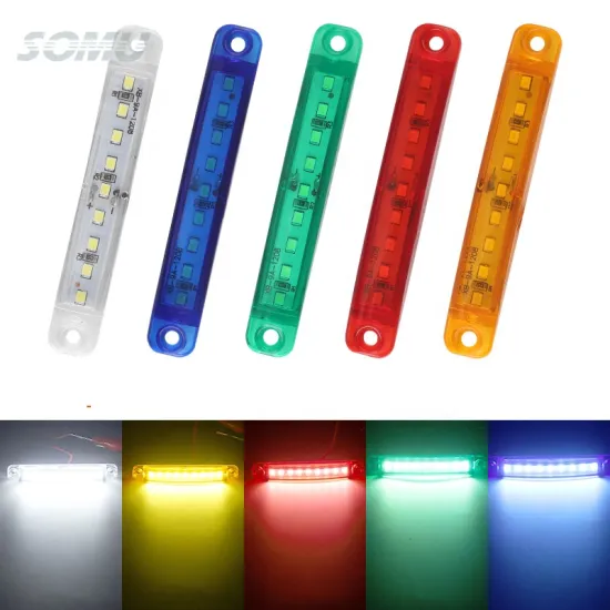 9LED Automotive Side Marker Lights Red 12-24V for Truck - Front and Rear LED Marker Indicator Lights