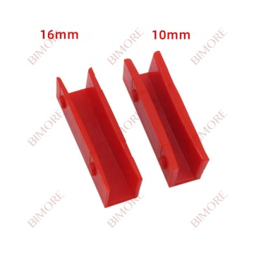 BIMORE Elevator Guide Shoe Insert - Red Liner, L100mm, Groove Width 10mm & 16mm