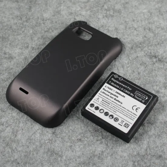For LG C800 My touch Q extended battery with free back cover door ,3.7V 3500mAh, Made in china