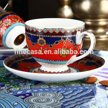 220CC Fine Bone China Luxury Antique Tea Cup and Saucer of Grand Banquet