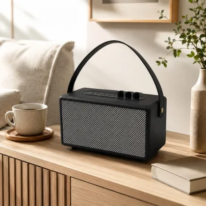 Black Leather Wireless Speaker