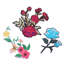 EXW price Custom Rose Flower Embroidery Patches