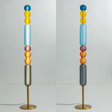 Hand Blown Colorful Glass Ball Floor Lamp for Contemporary Modern Interiors