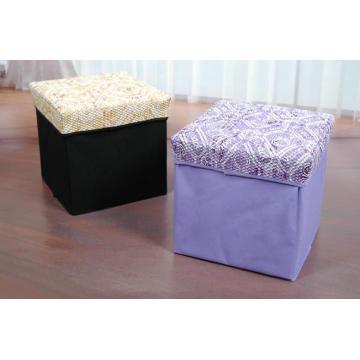 PU leather collapsible storage stool