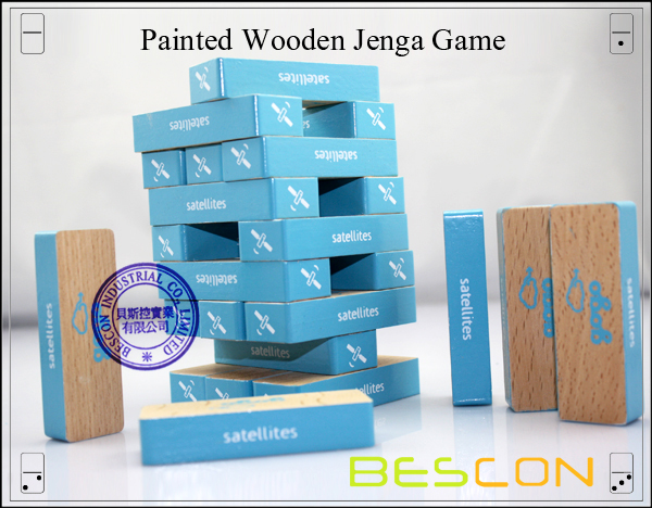 Painted Wooden Jenga Game-2